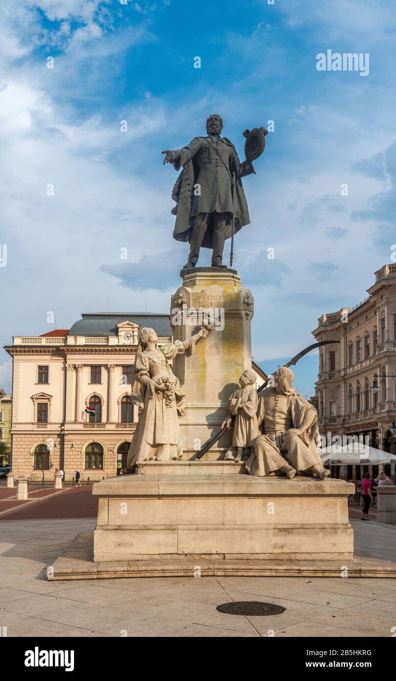 Statue de Lajos Kossuth à Klauzal ter, place à Szeged, région de la Grande plaine hongroise du Sud, comté de Csongrad, Hongrie Banque D'Images