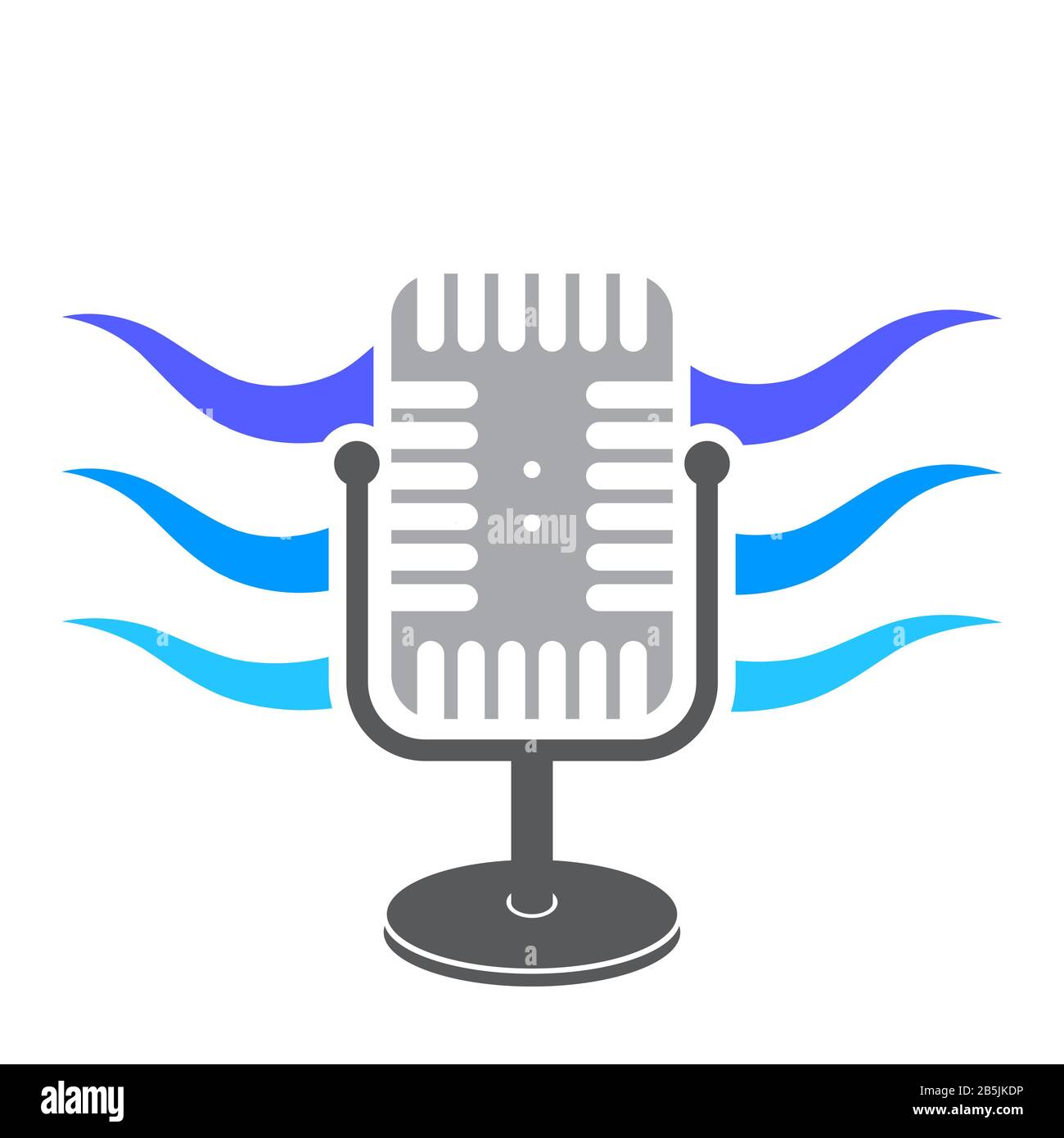 Icône De Microphone Rétro Avec Icône Blue Sound Waves. Symbole Audio  Musique. Logo Du Haut-Parleur. Concept Micro Studio Photo Stock - Alamy