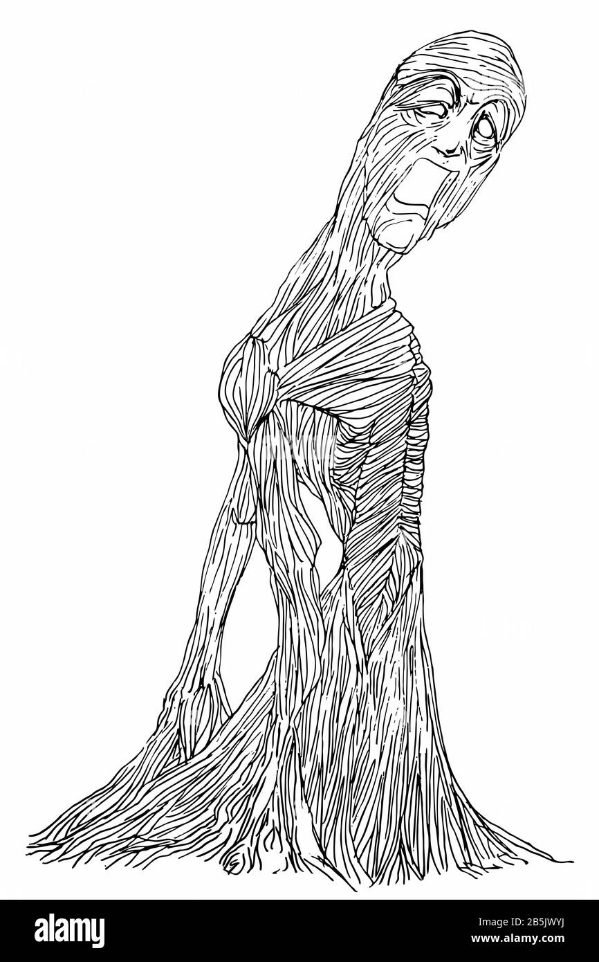 Dessin D'Encre (Travail De Hachures) De Corps Musclé Détaillé Contorqué Dans Un Style Unique Texturé. Illustration Du Manuel Artistique. Douleur Agonie, Dépression Anxiété. Banque D'Images