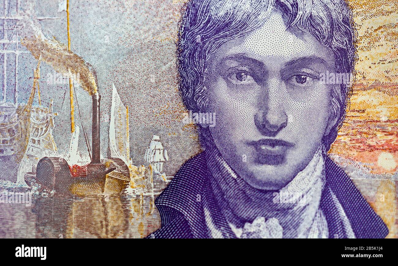 Le polymère 2020 £20 livre note de la Banque d'Angleterre avec l'artiste JMW Turner Banque D'Images