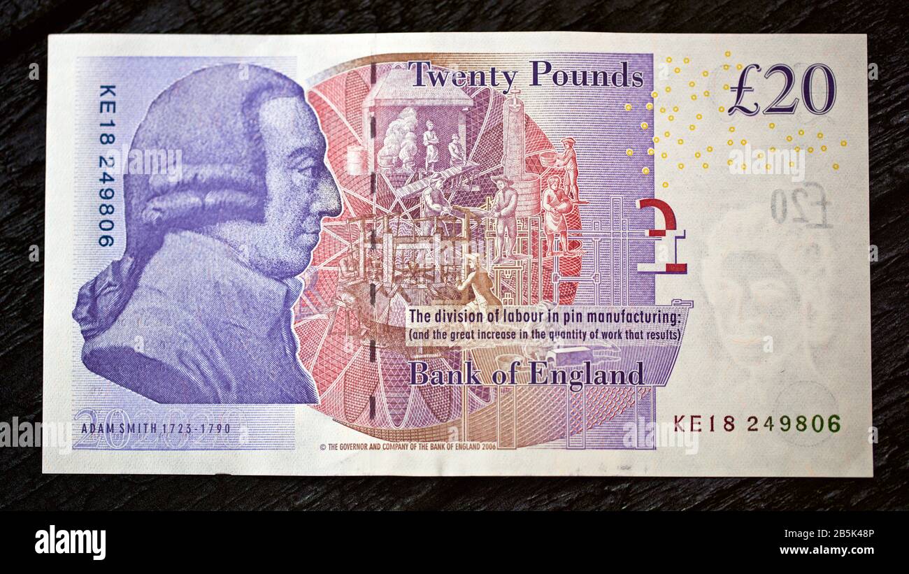 Banque d'Angleterre €20 note Banque D'Images