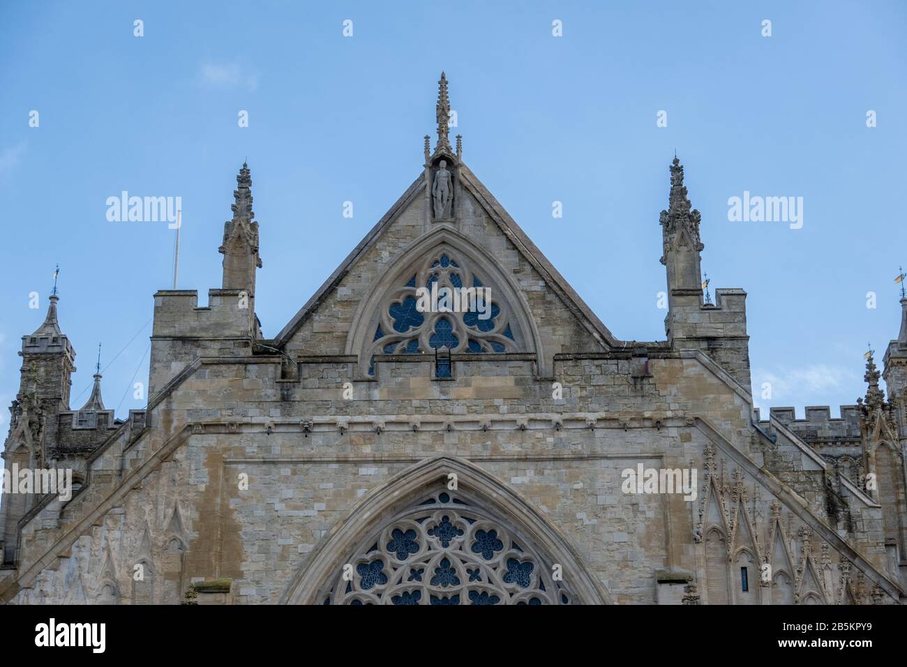 Ecran image face ouest, cathédrale d'Exeter Banque D'Images