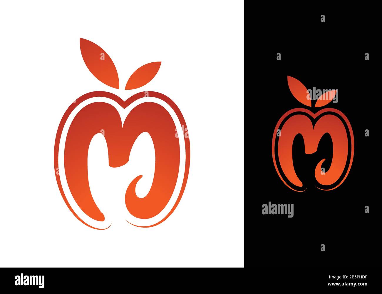Illustration vectorielle du modèle de logo M Apple Illustration de Vecteur