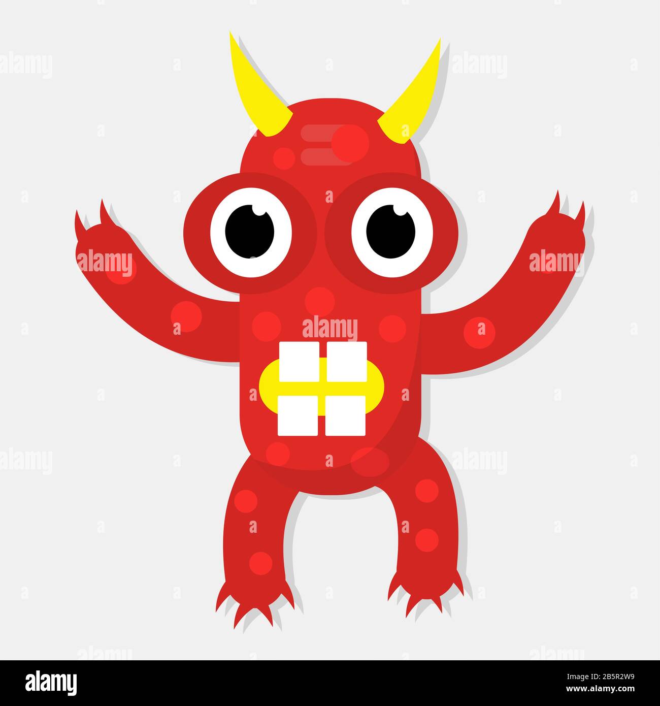 illustration vectorielle isolée de monstre rouge mignon Illustration de Vecteur