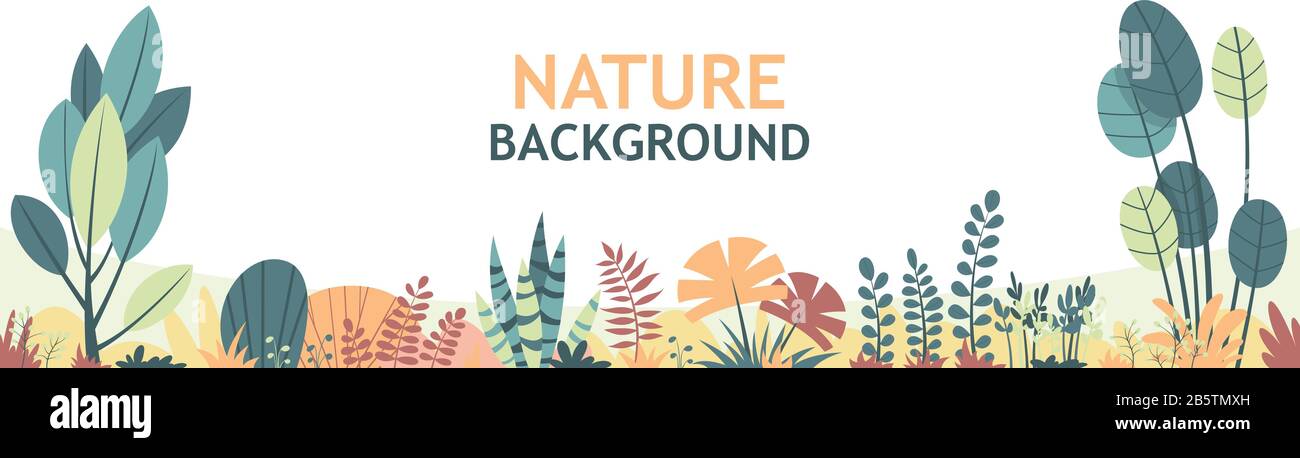 Fond nature plat avec espace de copie pour le texte, pour la bannière, la carte de vœux, l'affiche et la publicité. Illustrations vectorielles avec calques séparés. Illustration de Vecteur Fond nature plat avec espace de copie pour le texte, pour la bannière, la carte de vœux, l'affiche et la publicité. Illustrations vectorielles avec calques séparés. Illustration de Vecteur