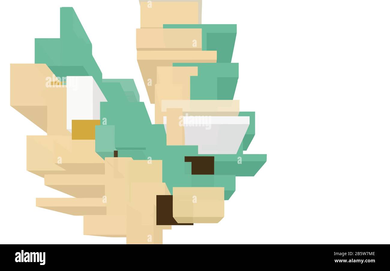 Fractale abstraite d'éléments disposés de façon aléatoire d'éléments géométriques de forme carrée. Illustration de Vecteur