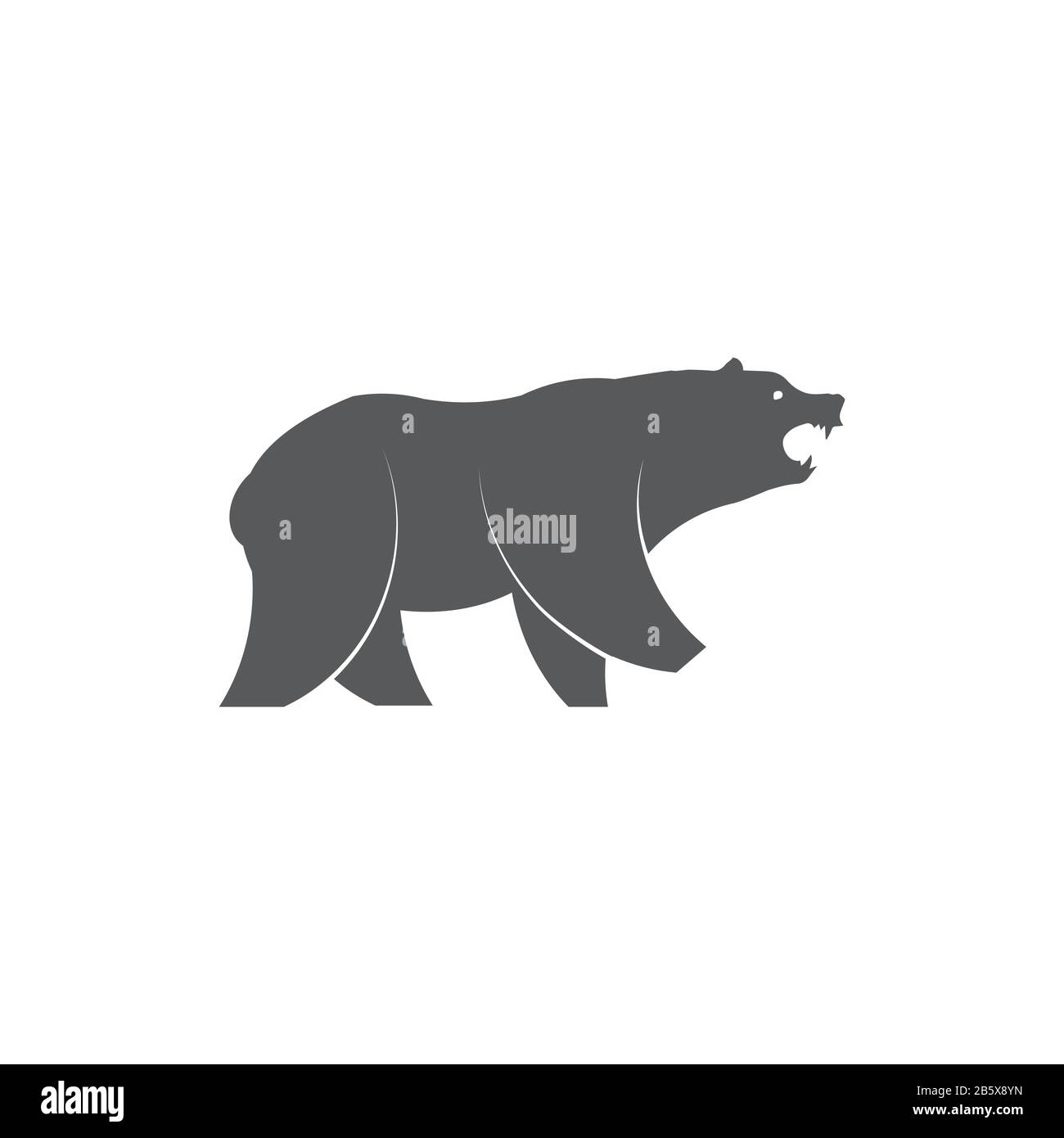 Icône ours sur fond blanc Illustration de Vecteur