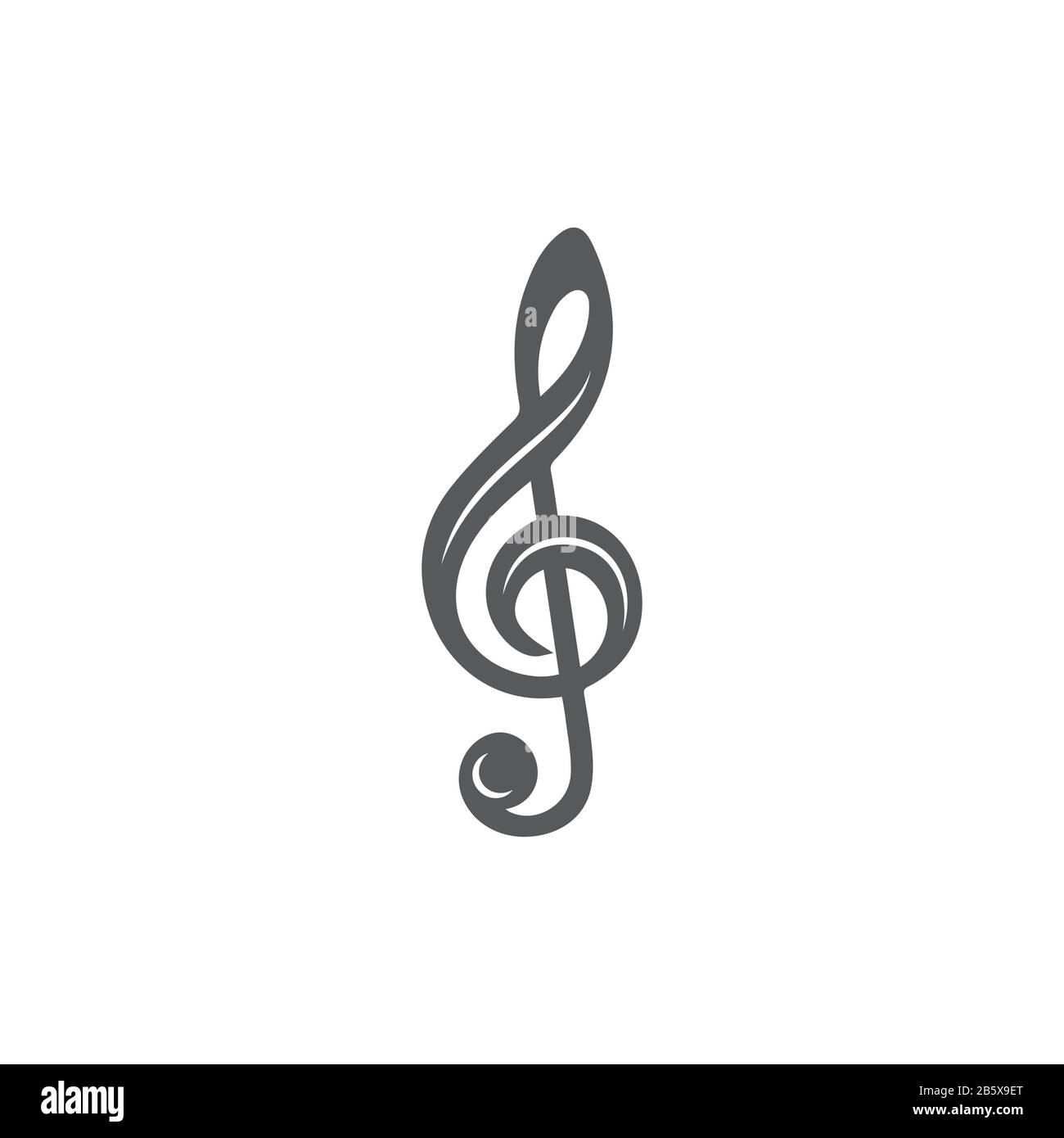 Icône de touche musique sur fond blanc Illustration de Vecteur
