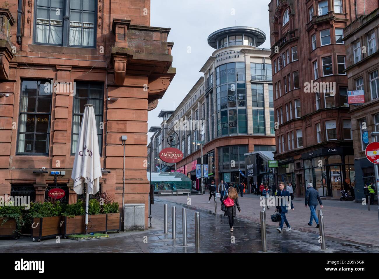 Une rue Buchanan plus calme dans le centre-ville de Glasgow, en Écosse Banque D'Images