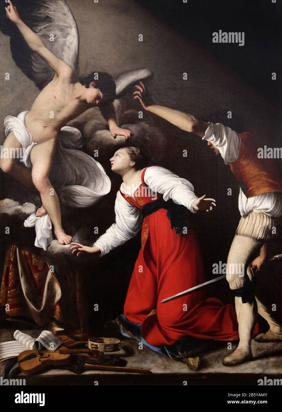 Le martyre de St Cecilia c. t251par l'artiste Carlo Saraceni 1579-1620 peintre italien du début du baroque Banque D'Images