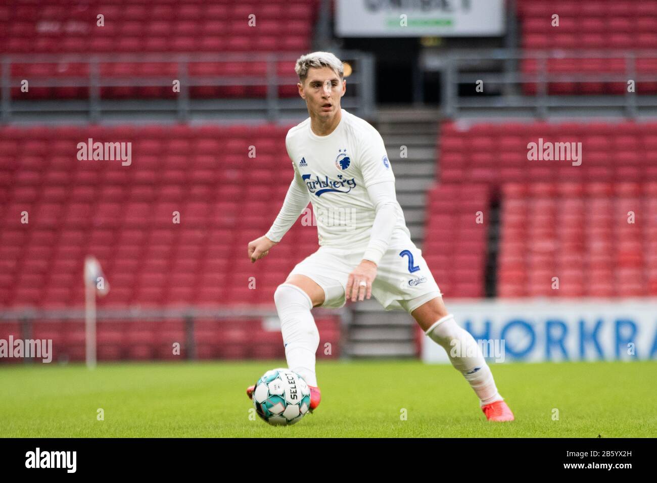 Copenhague, Danemark, 08 Mars 2020. Guillermo Varela (2) du FC Copenhague  vu lors du match Superliga de 3 F entre le FC Copenhague et l'AC Horsens à  Telia Parken. (Crédit Photo: Gonzales