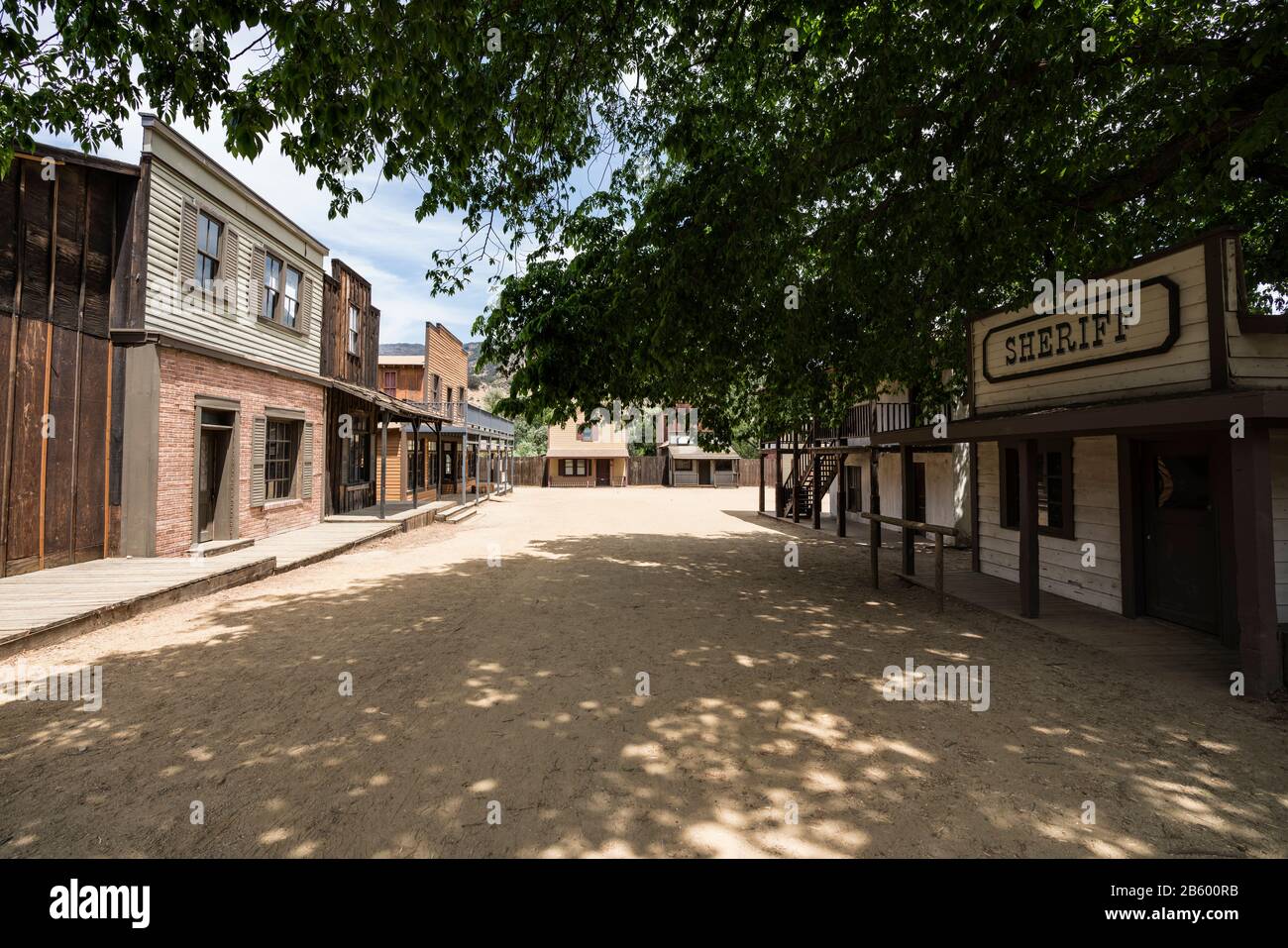 Film historique street administré par US National Park Service au Paramount Ranch dans les Santa Monica Mountains National Recreation Area, près de Los Angeles Banque D'Images