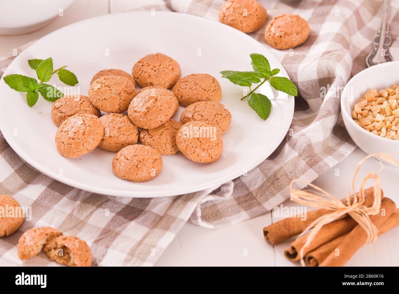 Les biscuits amaretti. Banque D'Images