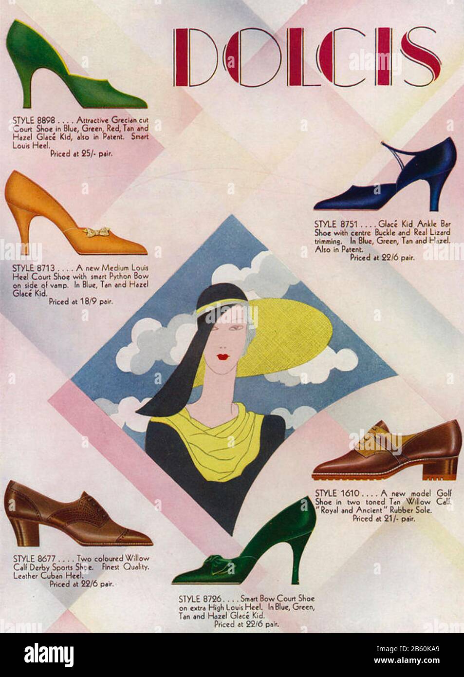 Publicité DOLCIS Shoe Company 1931 Banque D'Images