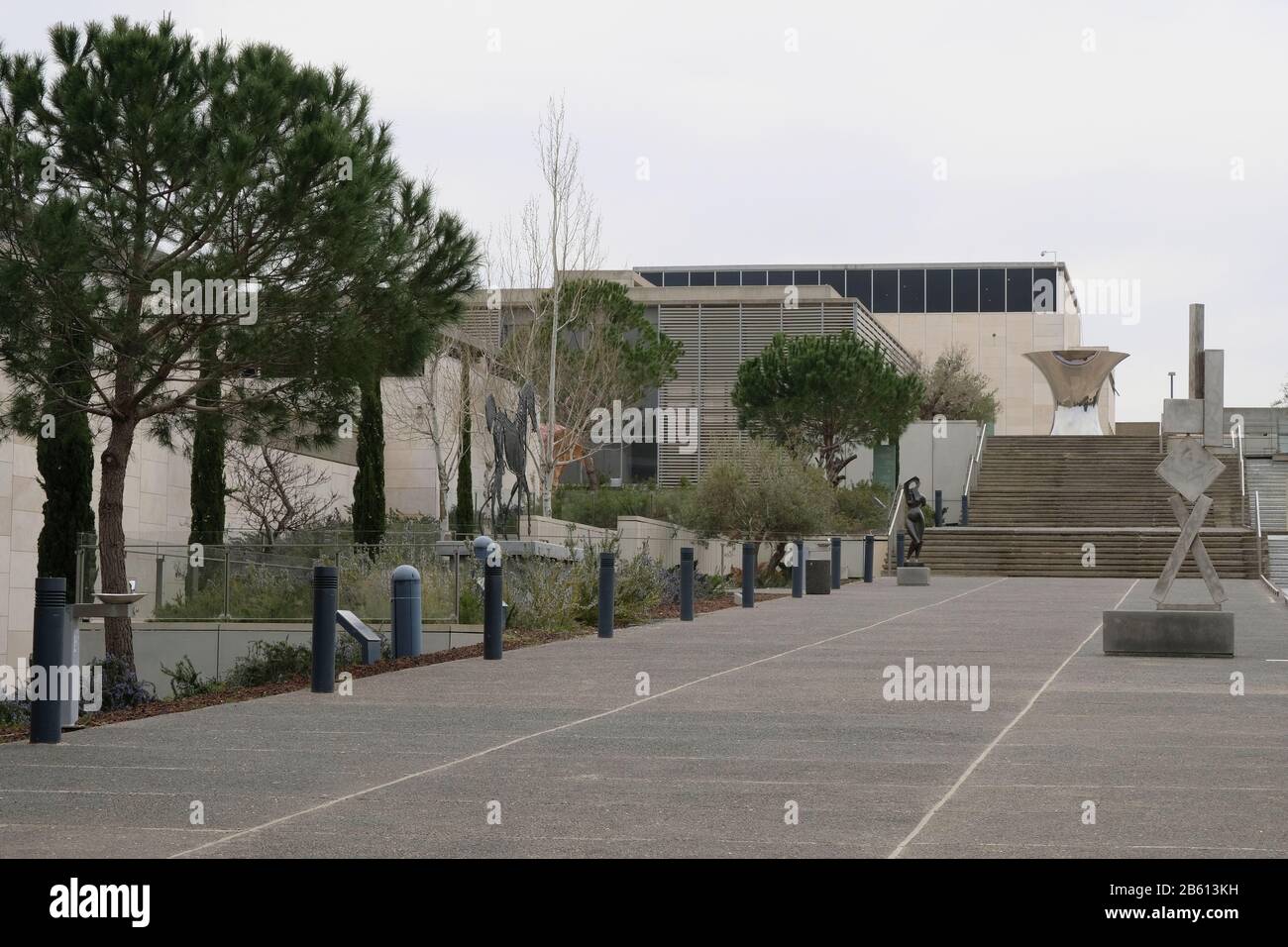 Vue sur le complexe du Musée d'Israël, Jérusalem-Ouest Israël Banque D'Images