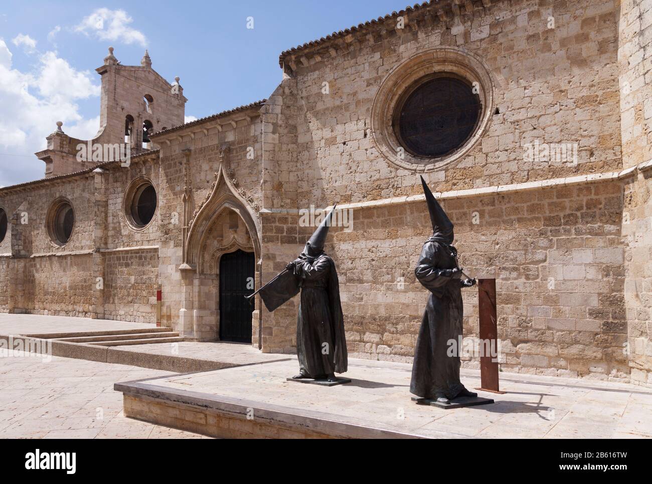 Sculptures des penitents de la semaine Sainte. Palencia, Castilla Y Leon. Espagne Banque D'Images