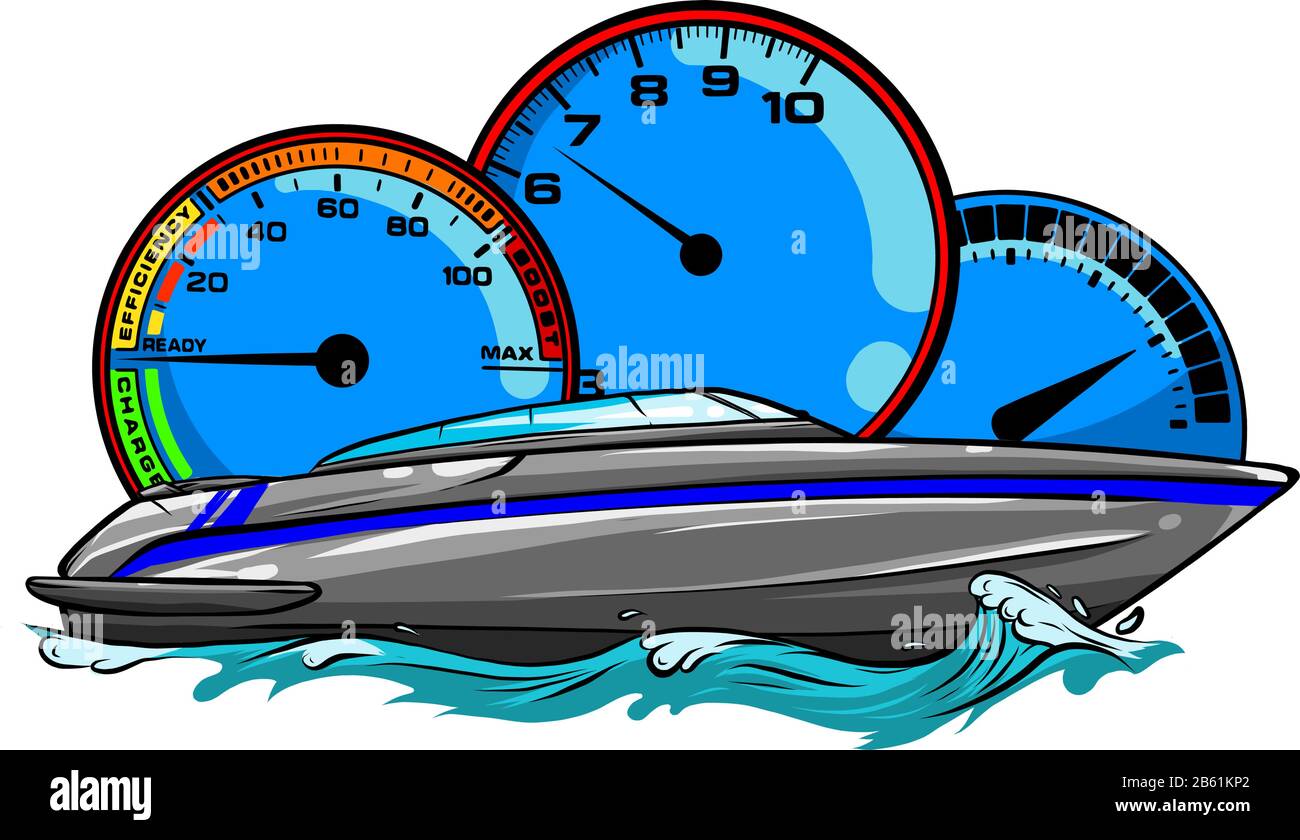 Course de bateau à moteur Illustration vectorielle art design Illustration de Vecteur