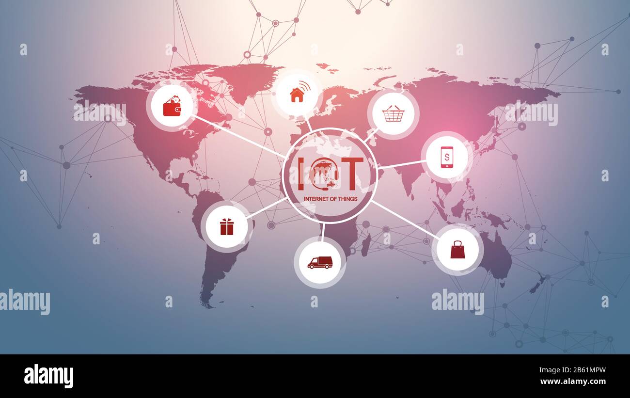 Internet des objets et de l'ITO design concept réseau pour votre présentation. Connexion réseau futuriste de fond de commerce mondial. De l'Internet Illustration de Vecteur