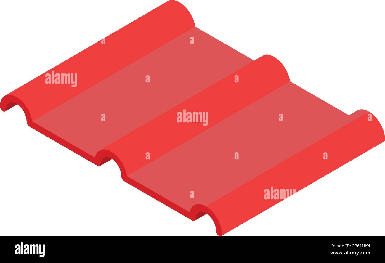 Icône en mosaïque métallique rouge, style isométrique Illustration de Vecteur