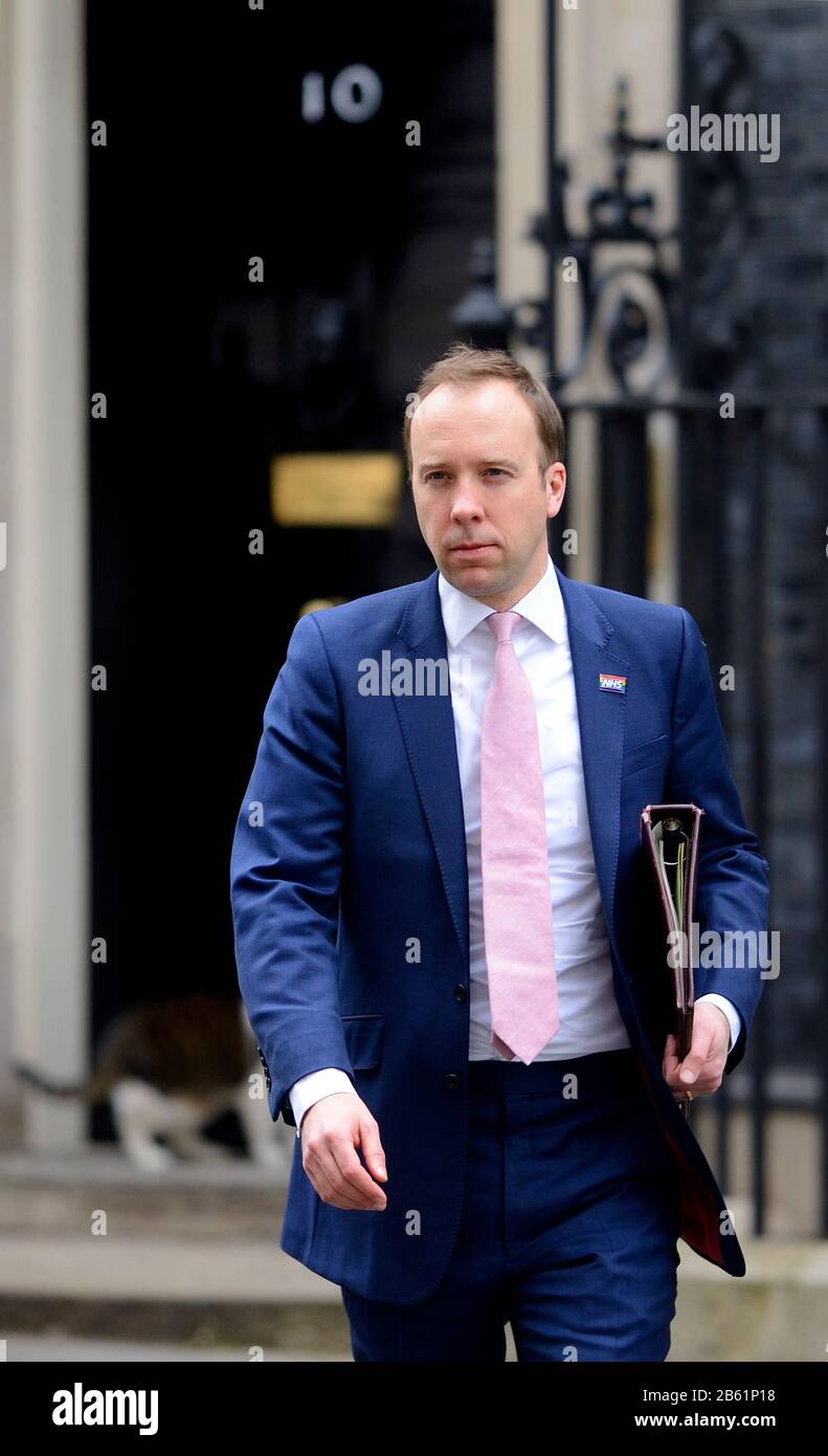 Matt Hancock, député, ministre de la Santé, quitte 10 Downing Street après une réunion du cabinet, 03.2020 Banque D'Images