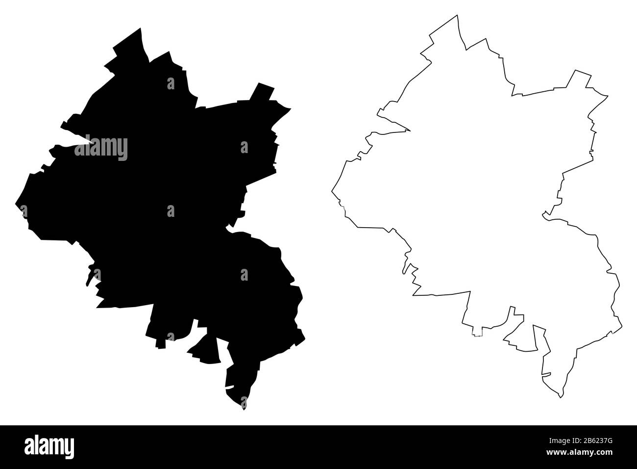 Amiens City (République française, France) illustration vectorielle de carte, esquisse de griffonnage carte de la ville d'Amiens Illustration de Vecteur