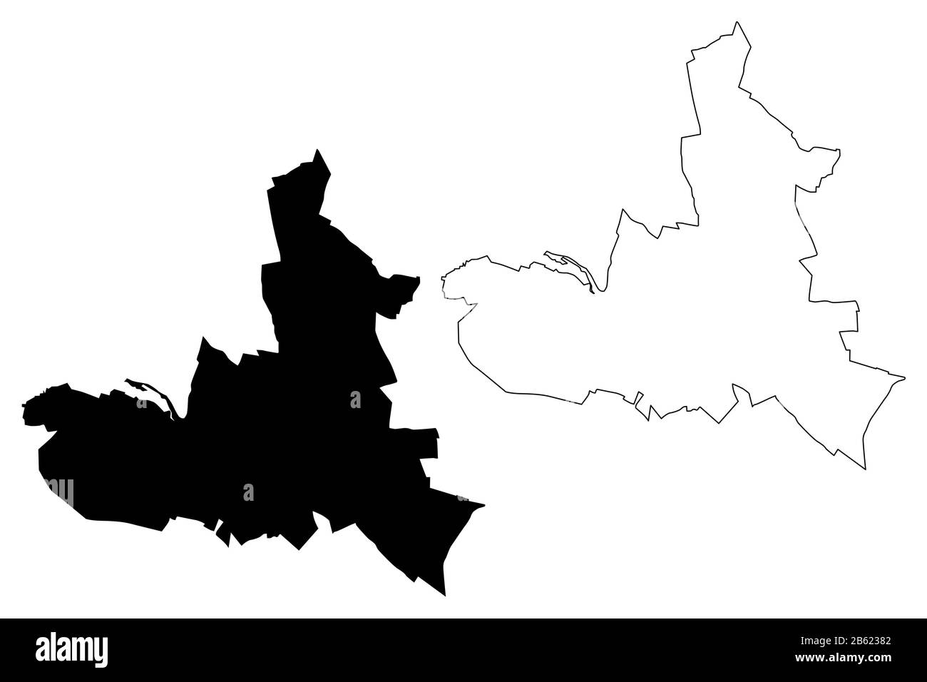 Dijon City (République française, France) illustration vectorielle de carte, esquisse de griffonnage carte de la ville de Dijon Illustration de Vecteur