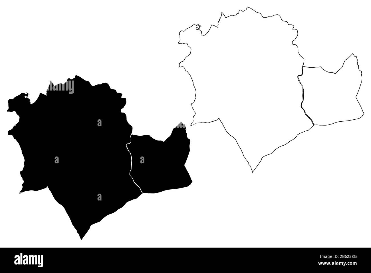 Ville de Montpellier (République française, France) illustration vectorielle cartographique, esquisse de griffonnage carte de la ville de Montpellier Illustration de Vecteur