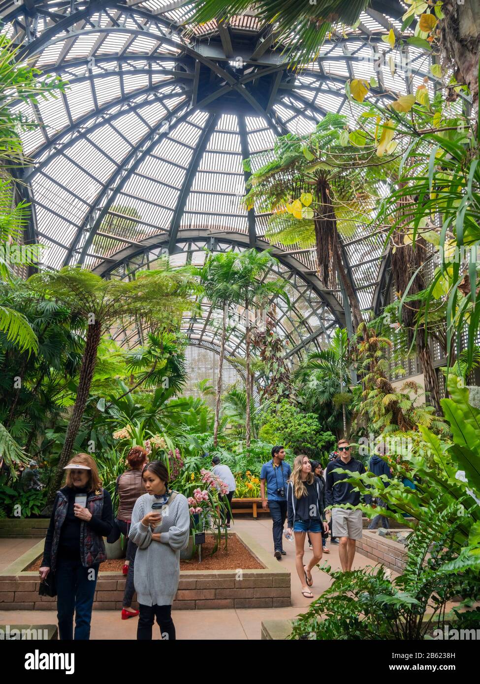 Le bâtiment botanique, Balboa Park, San Diego, Californie, États-Unis. Construit pour 1915-16 exposition Panama-Californie. plus de 2 100 fougères, orchidées, trompicals. Banque D'Images
