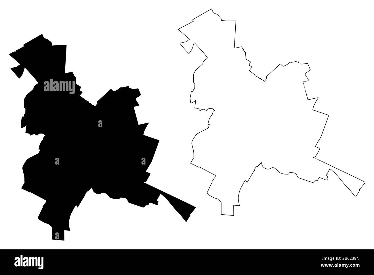 Reims City (République française, France) illustration vectorielle de carte, esquisse de griffonnage carte de la ville de Reims Illustration de Vecteur
