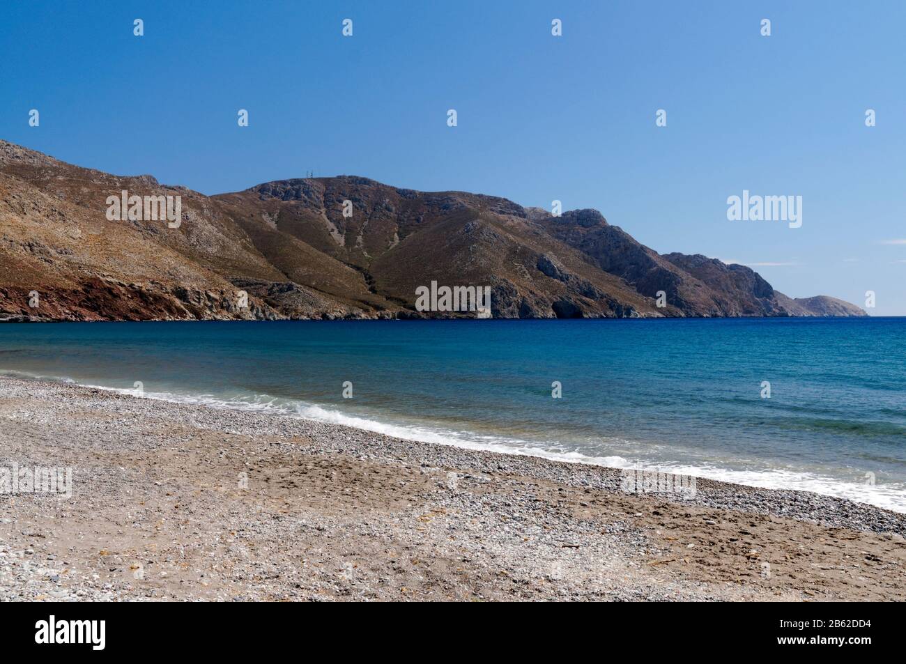 Eristos Beach, Tilos, îles du Dodécanèse, Egée du Sud, la Grèce. Banque D'Images