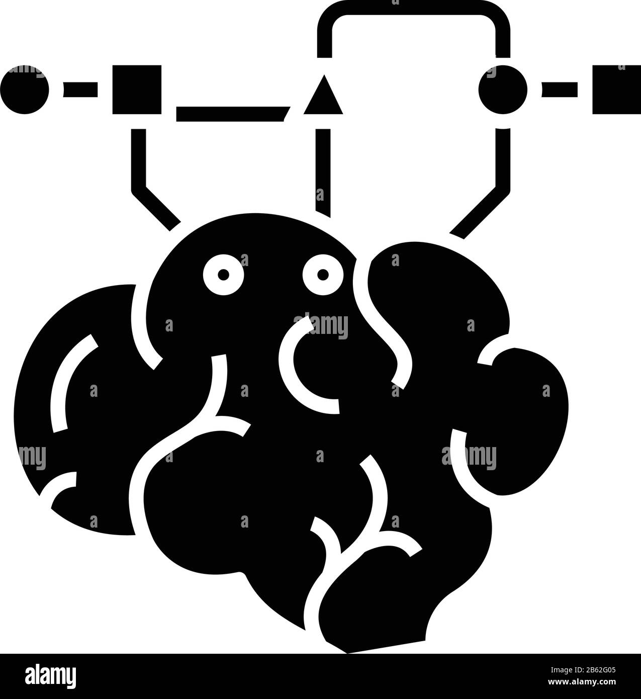 Icône de ligne de l'intellect de travail, signe de concept, illustration vectorielle de contour, symbole linéaire. Illustration de Vecteur