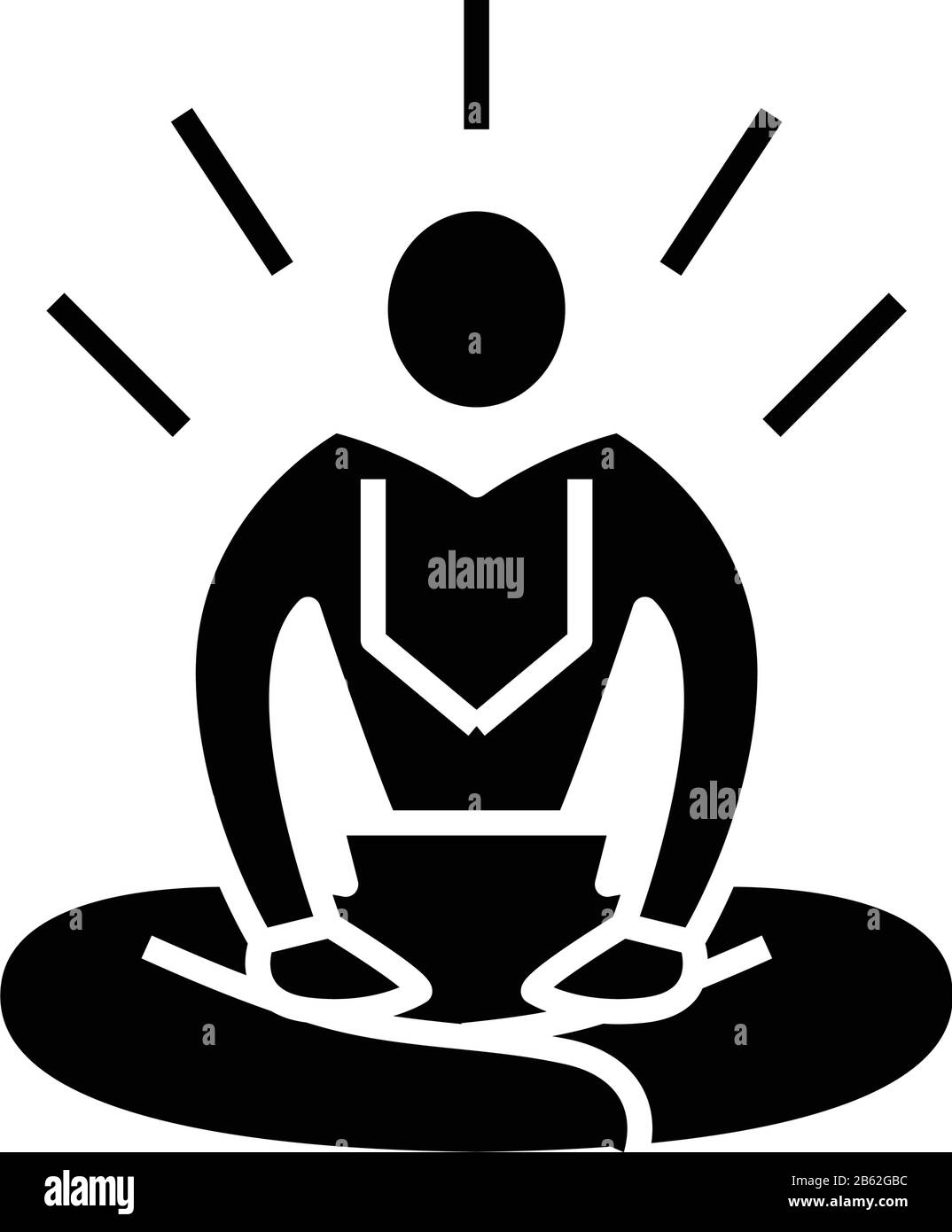 Icône de ligne relaxation yoga, signe concept, illustration vectorielle, symbole linéaire. Illustration de Vecteur