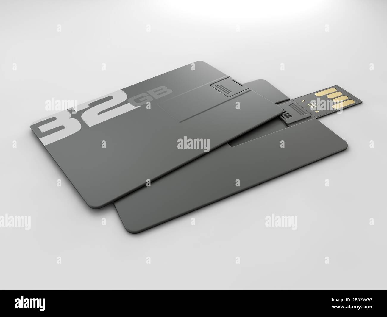 Rendu tridimensionnel de la maquette de carte USB en plastique, Visite de la maquette de carte namecard de lecteur flash pour le chemin d'écrêtage de 32 Go inclus Banque D'Images