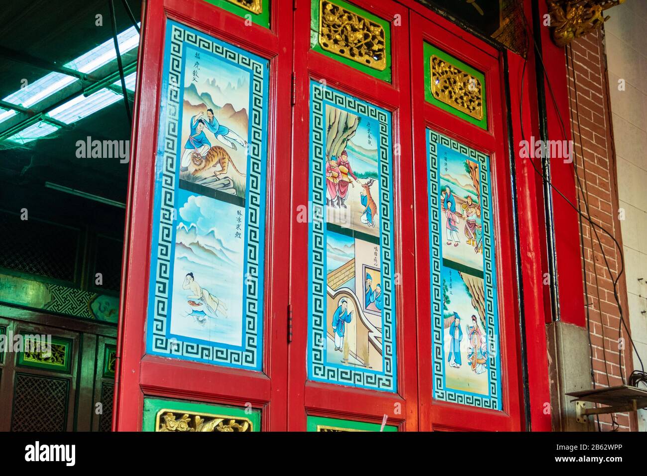Yangon, MYANMAR - 23 JANVIER 2020: Temple bouddhiste Kheng Hock Keong construit en l'honneur de Mazu, la déesse chinoise de la mer, achevé en 1863. Banque D'Images