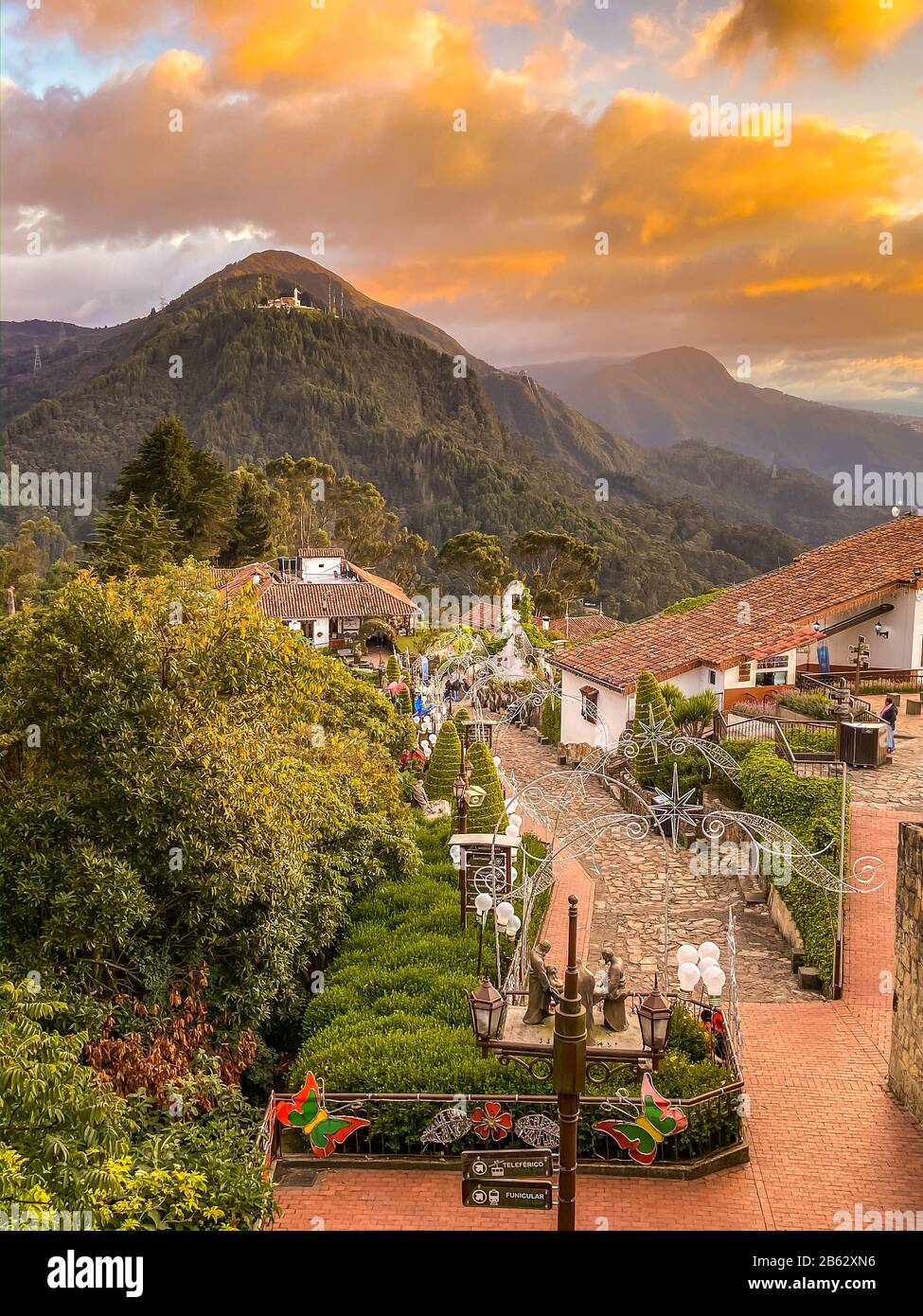 Vue sur Montsrate à Bogota, Colombie Banque D'Images