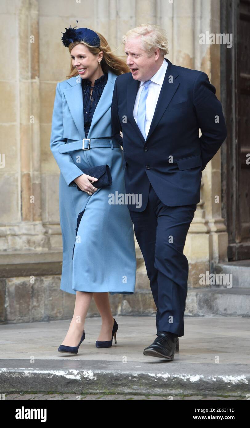 La Photo Doit Être Créditée ©Alpha Press 079965 09/03/2020 Boris Johnson Et La Petite Amie Carrie Symonds Commonwealth Day 2020 Service À Westminster Abbey Londres Banque D'Images