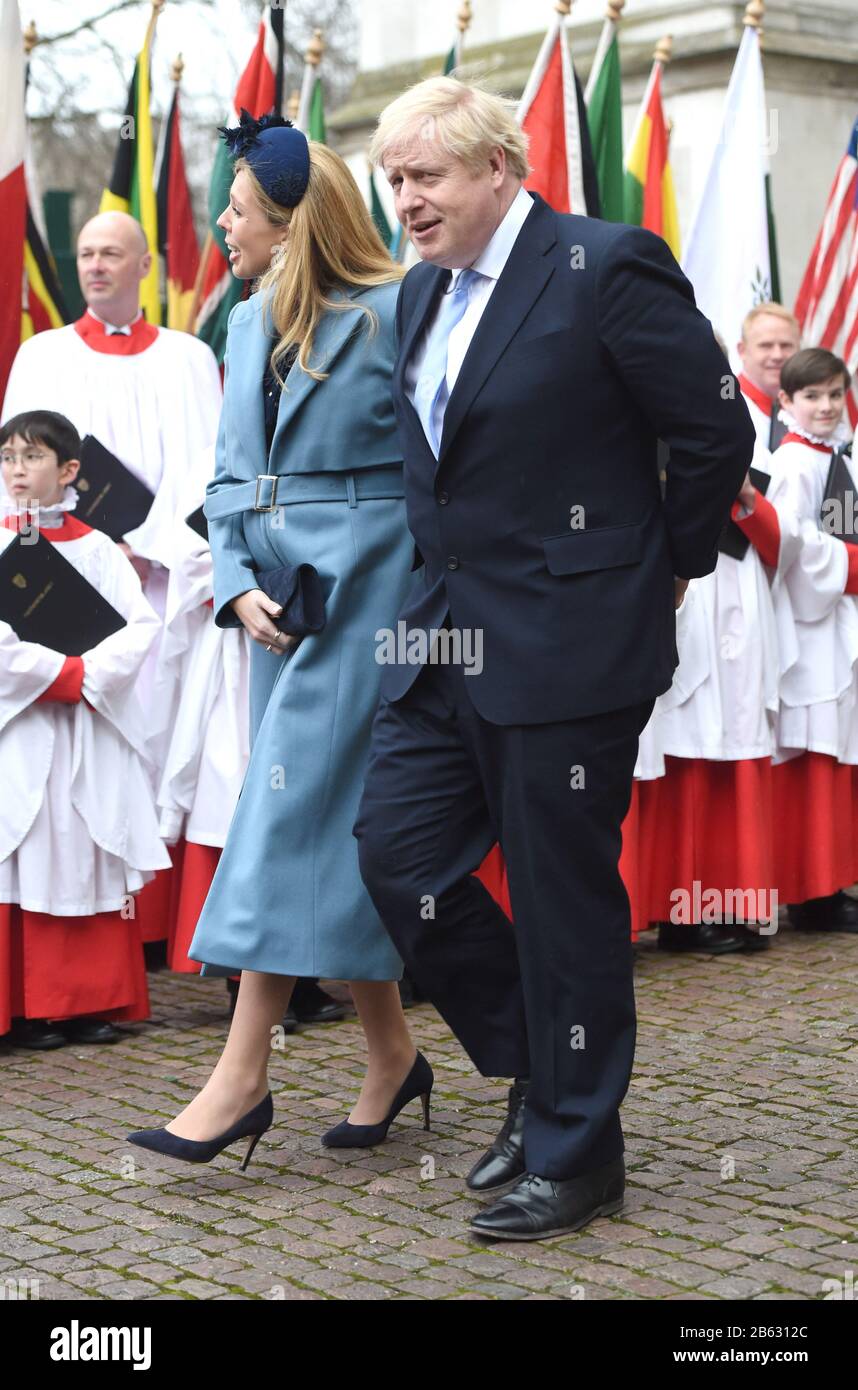 La Photo Doit Être Créditée ©Alpha Press 079965 09/03/2020 Boris Johnson Et La Petite Amie Carrie Symonds Commonwealth Day 2020 Service À Westminster Abbey Londres Banque D'Images
