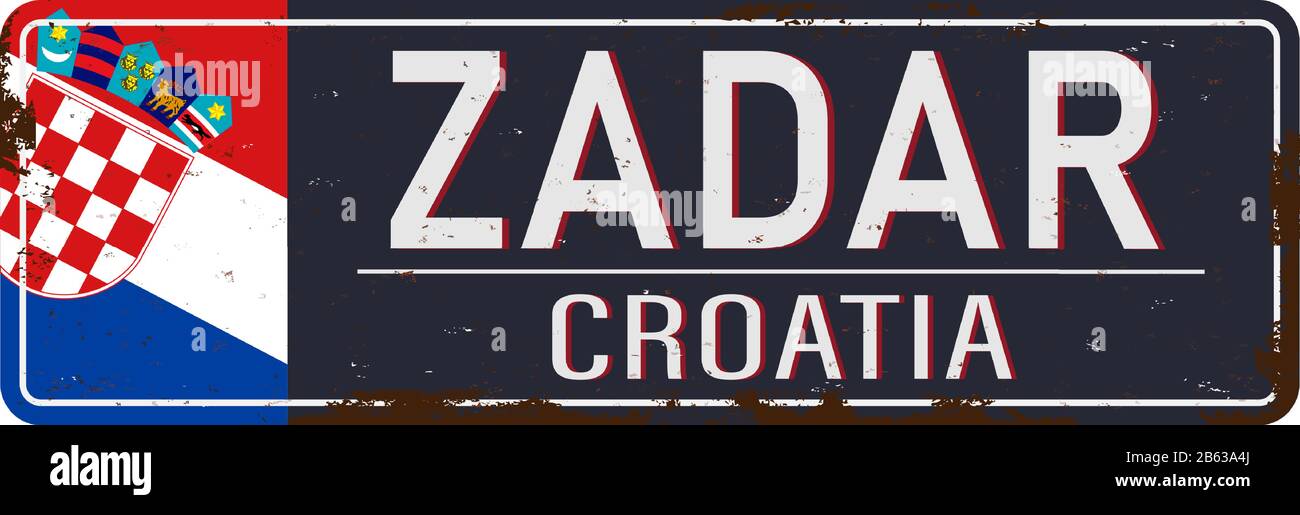 Zadar, Croatie, illustration vectorielle des panneaux routiers, tableau routier Illustration de Vecteur