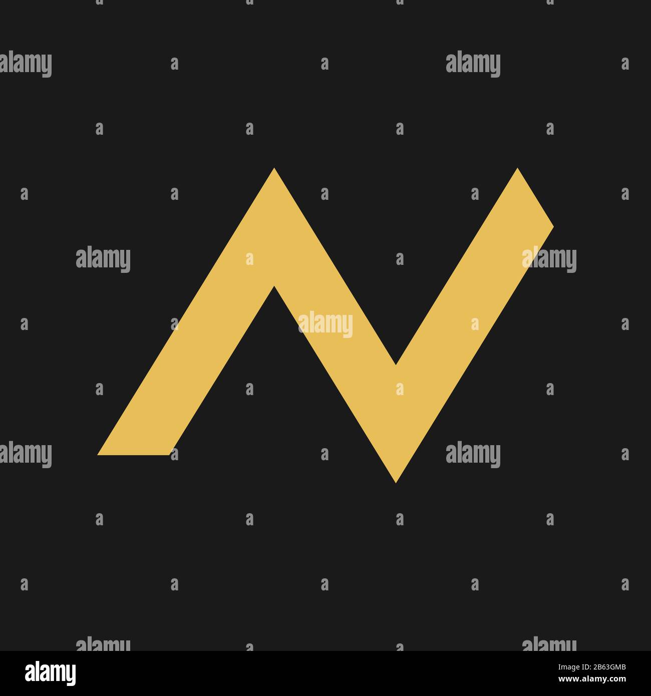 Logo lettre N abstrait avec motif zigzag Illustration de Vecteur