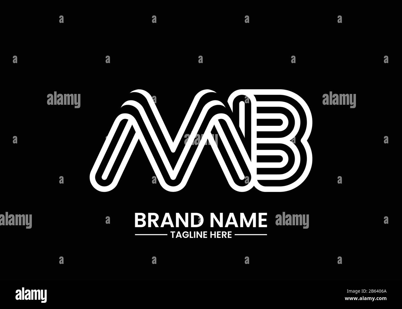 M B MB modèle vectoriel de conception de logo lettre initiale, symbole d'alphabet graphique pour l'identité d'entreprise Illustration de Vecteur