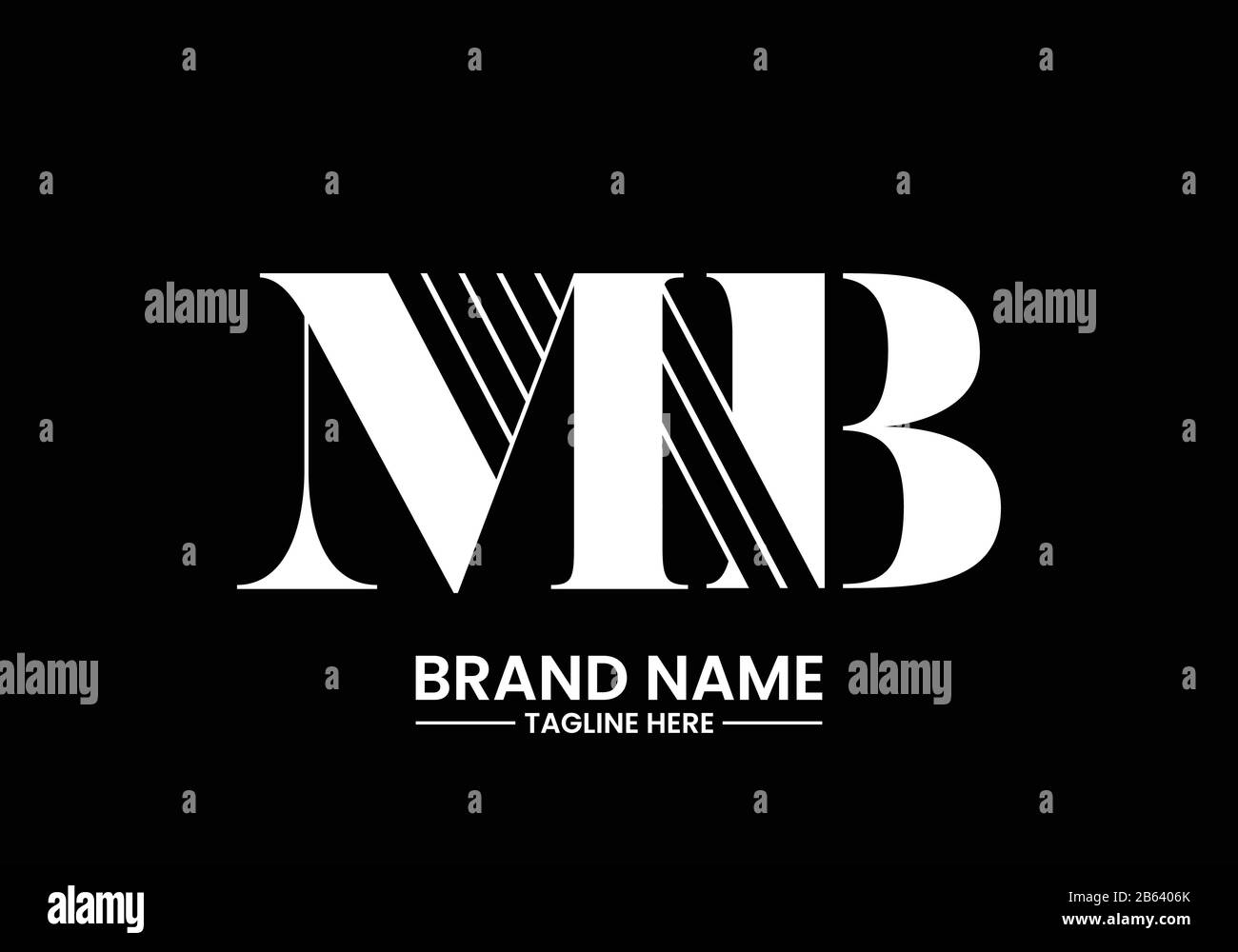 M B MB modèle vectoriel de conception de logo lettre initiale, symbole d'alphabet graphique pour l'identité d'entreprise Illustration de Vecteur