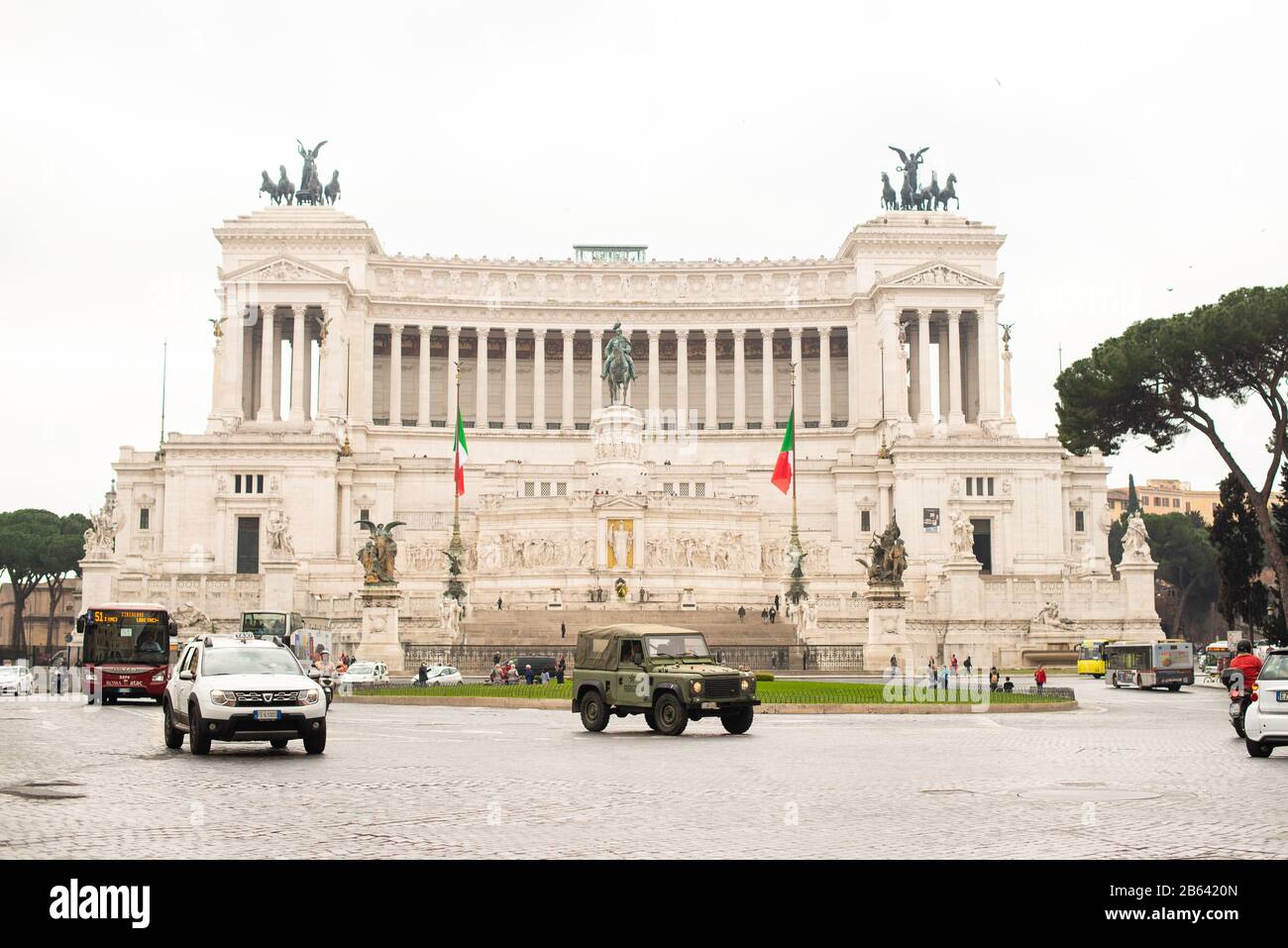 Rome. Italie - 22 mars 2017 : Monument national à Victor Emmanuel II ou II Vittoriano sur la Piazza Venezia, Rome. Banque D'Images
