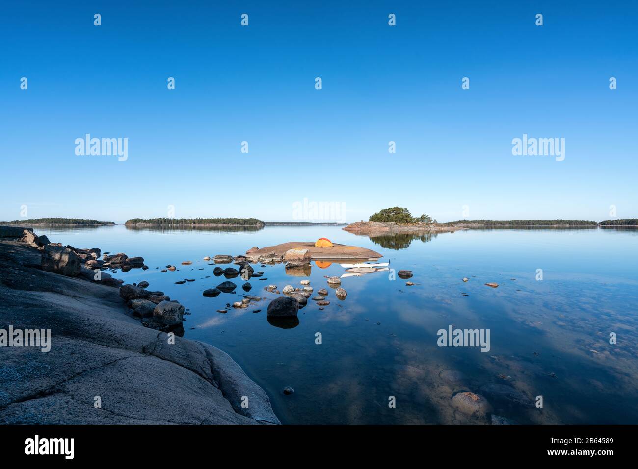 Camping à côté de L'île De L'Onas, Porvoo, Finlande Banque D'Images