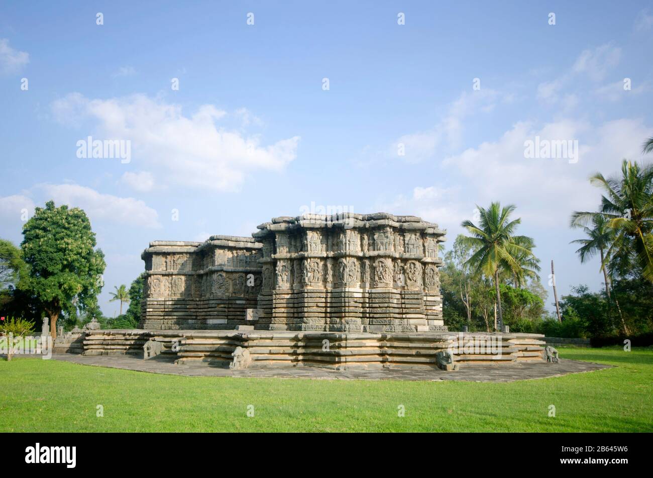 Kedarehwara Temple est une construction de l'ère Hoysala, Halebeedu, Karnataka, Inde Banque D'Images