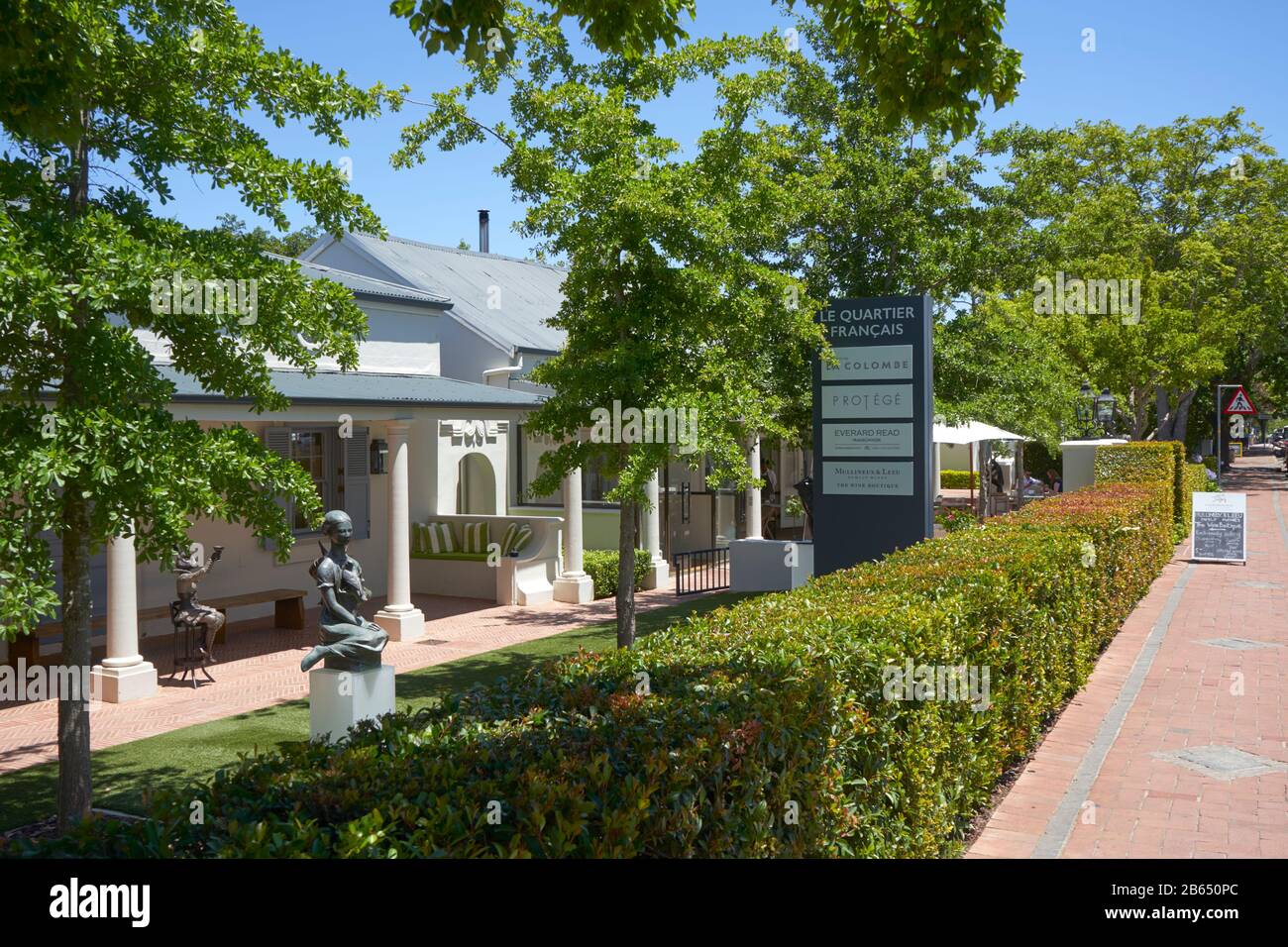 Le quartier Francais, Franschhoek, Cape Winelands, Western Cape, Afrique du Sud Banque D'Images