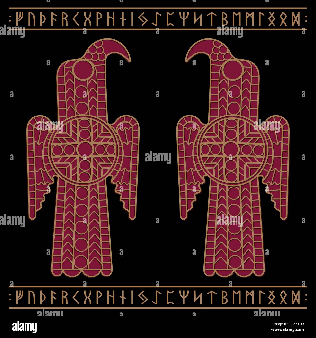 Broche Eagle. Ancienne image Visigoth d'un aigle. La broche aigle est l'une des créations les plus emblématiques des peuples barbares du 6ème siècle. Illustration de Vecteur