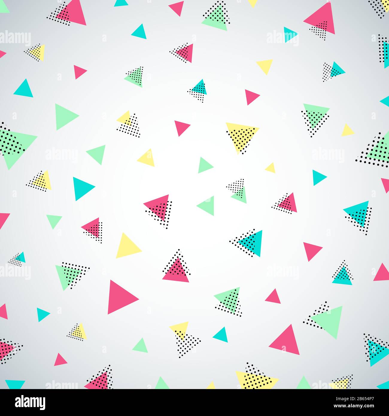 Triangle confetti coloré abstrait sur fond blanc. Illustration vectorielle Illustration de Vecteur