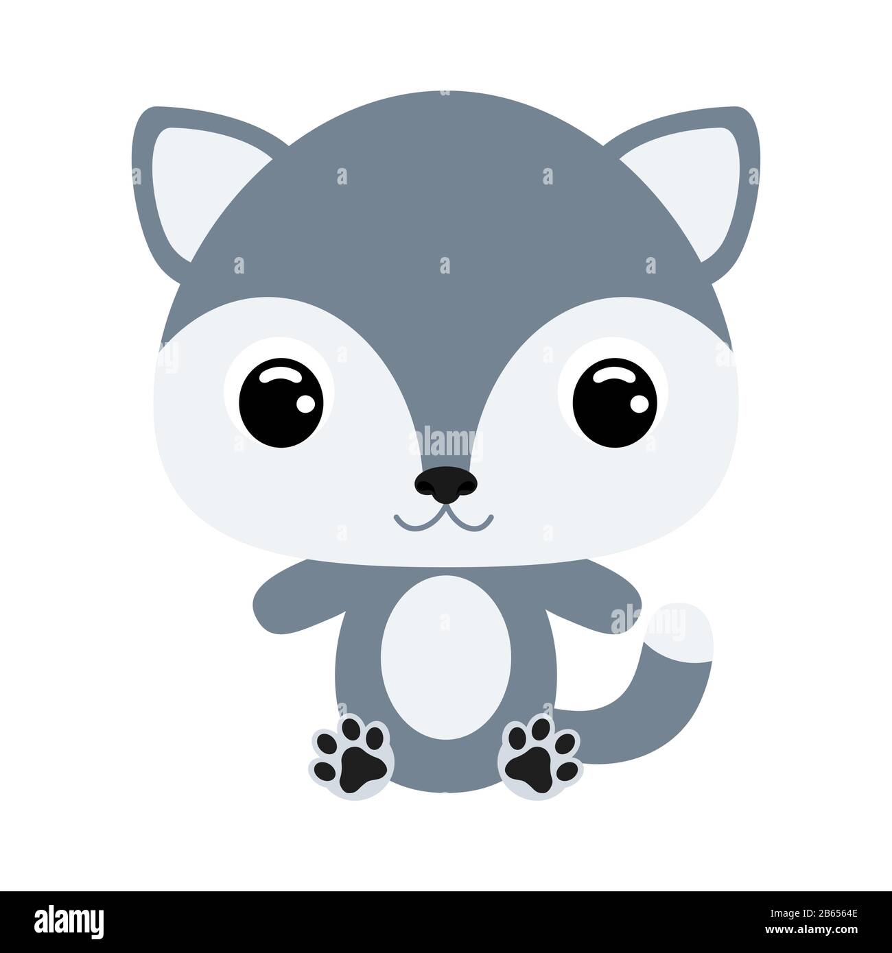 Joli Petit Loup Assis Animal Forestier Personnage De Dessin Anime Pour Imprime Bebe Vetements Pour Enfants Celebration De Douche De Bebe Carte De Vœux Et D Invitation Image Vectorielle Stock Alamy
