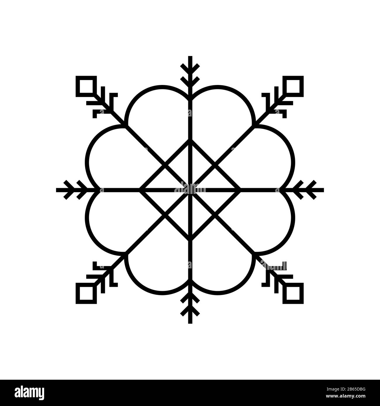 Panneau Sun de la mer Baltique. Étoile folklorique ou symbole de fleur. Illustration de Vecteur
