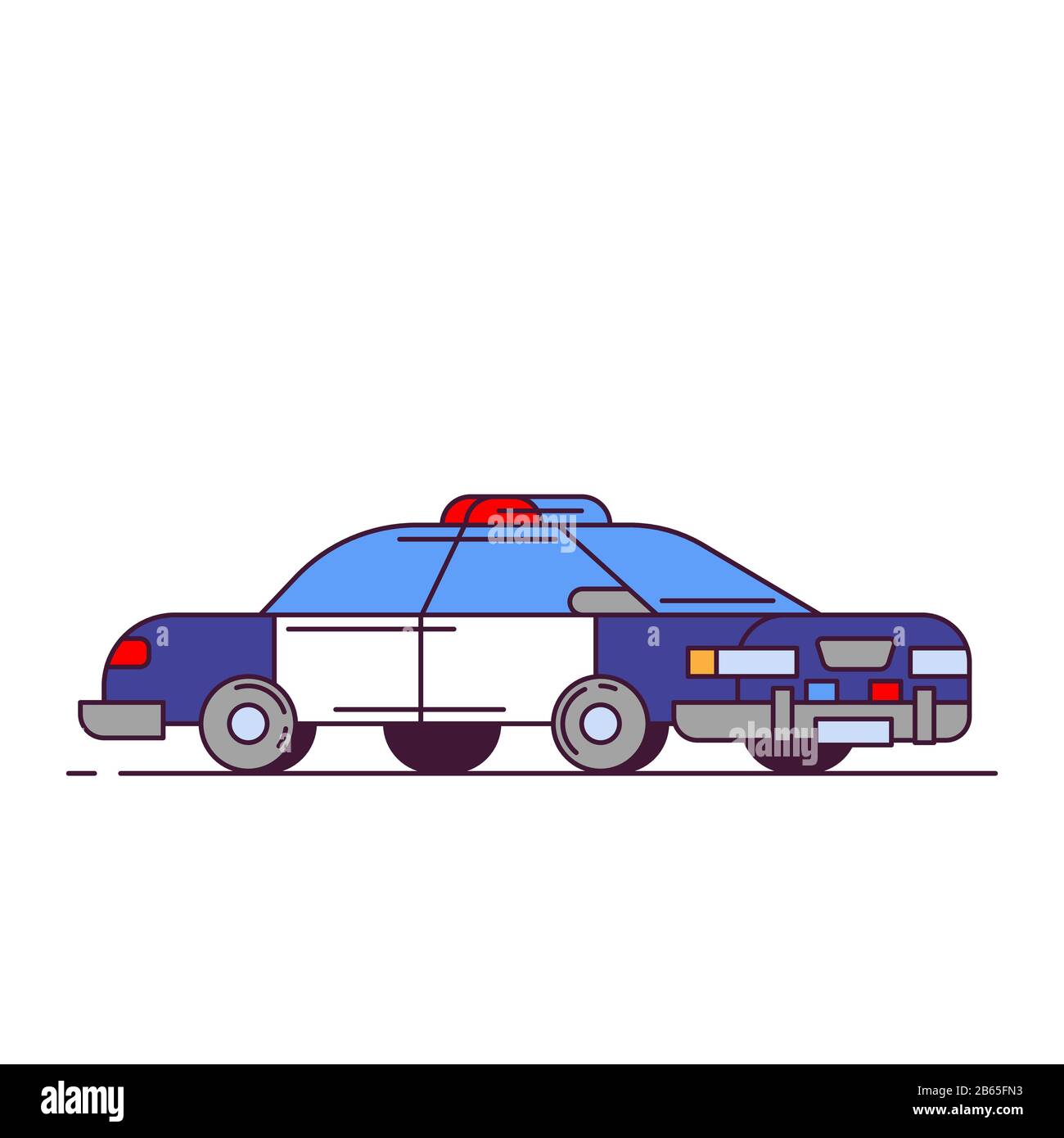 Vecteur de style ligne de voiture de police Illustration de Vecteur